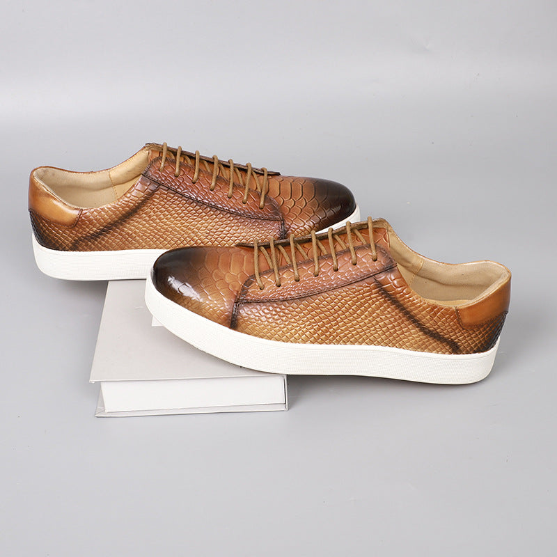 Alara | Casual Leather Sneakers Embossed Finish 0