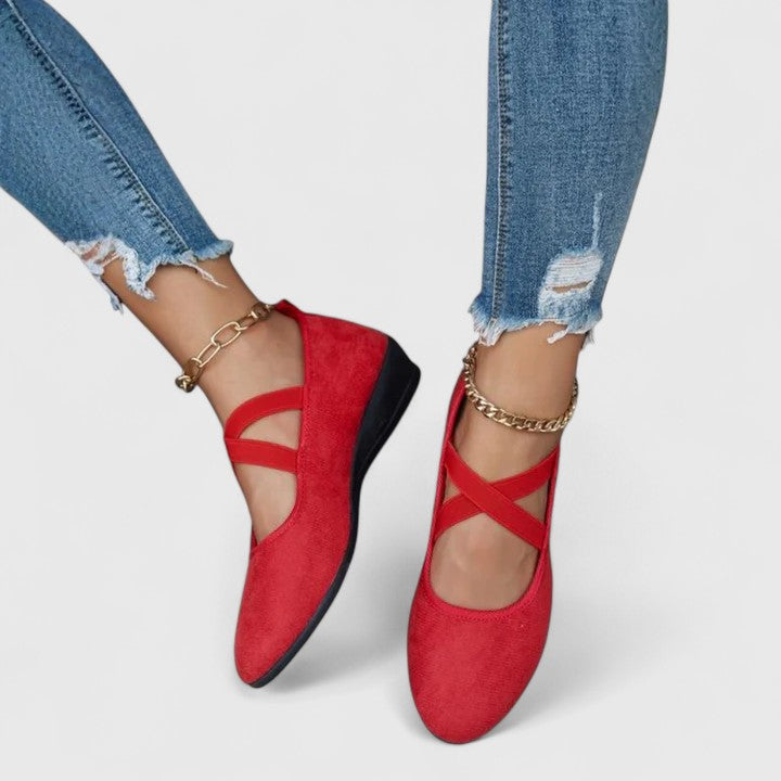Alera | Strappy Round-Toe Wedge Flats 3