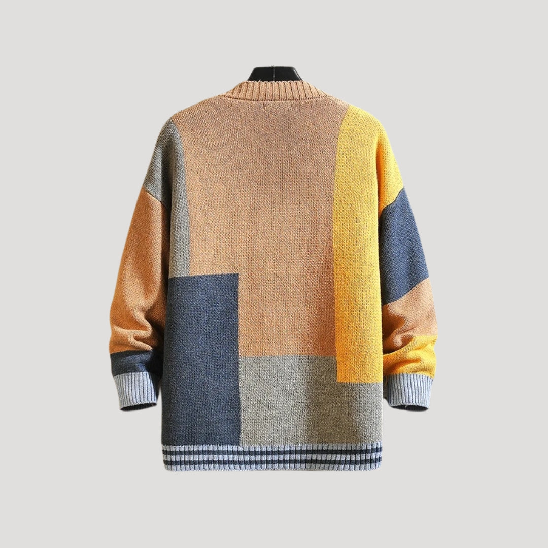 Alora | Spring Colorblock Button Knit Cardigan 2