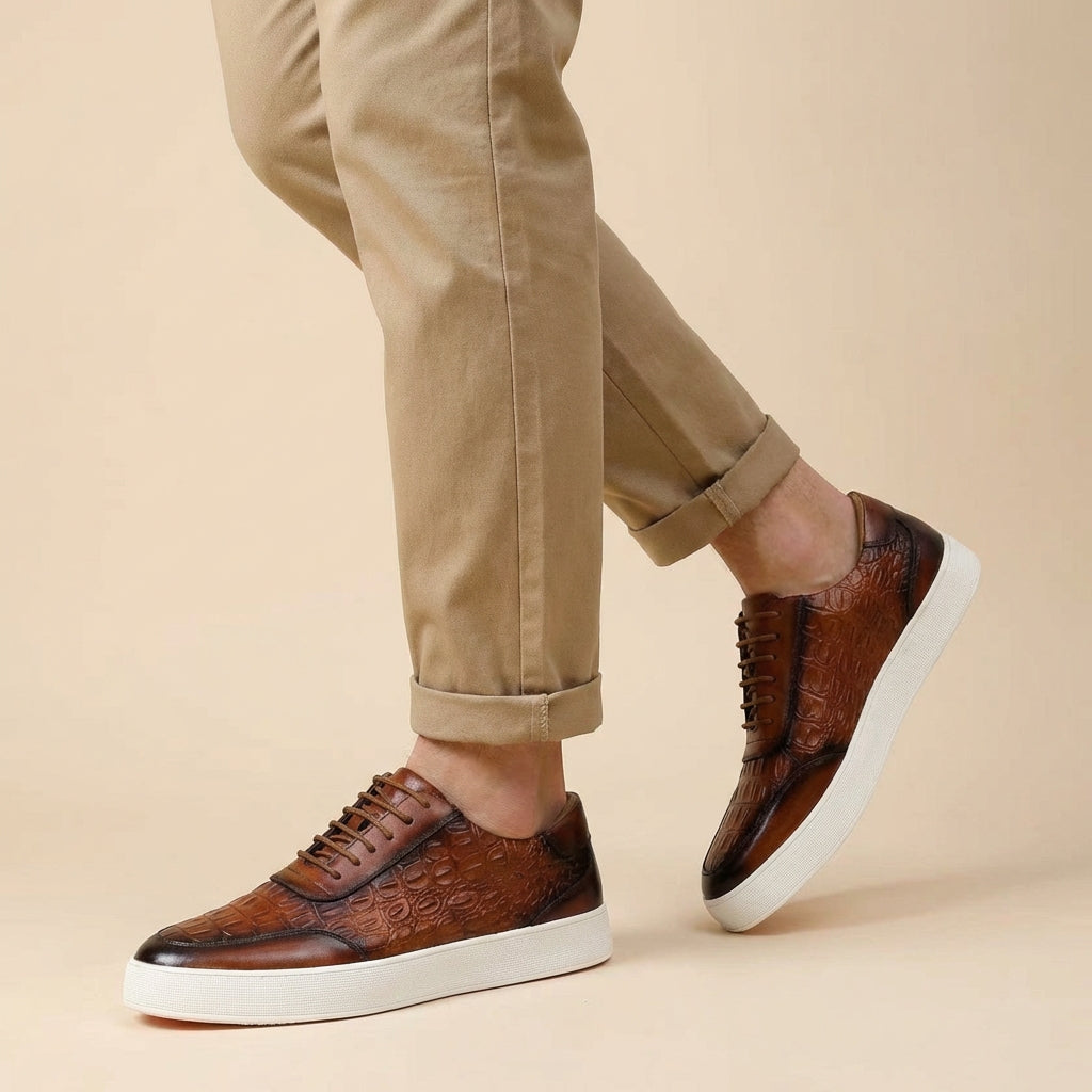 Bello | Casual Leather Sneakers with Embossed Design 3