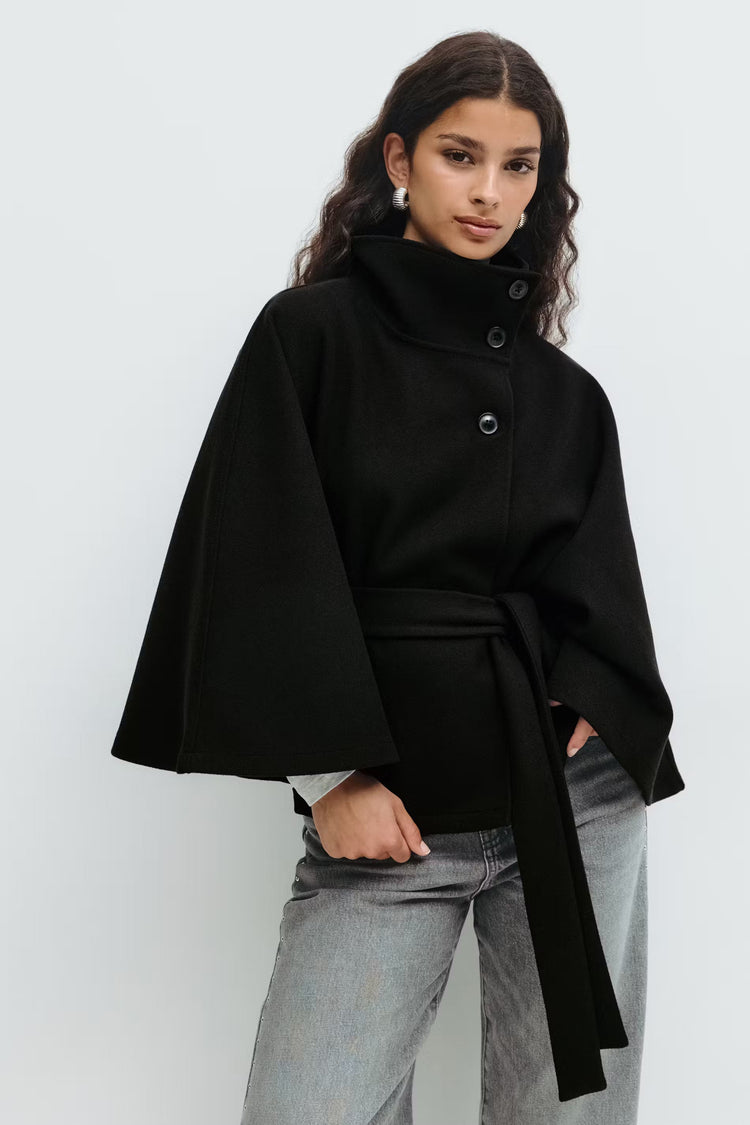 Beltara | High-Neck Belted Winter Coat Outerwear 8