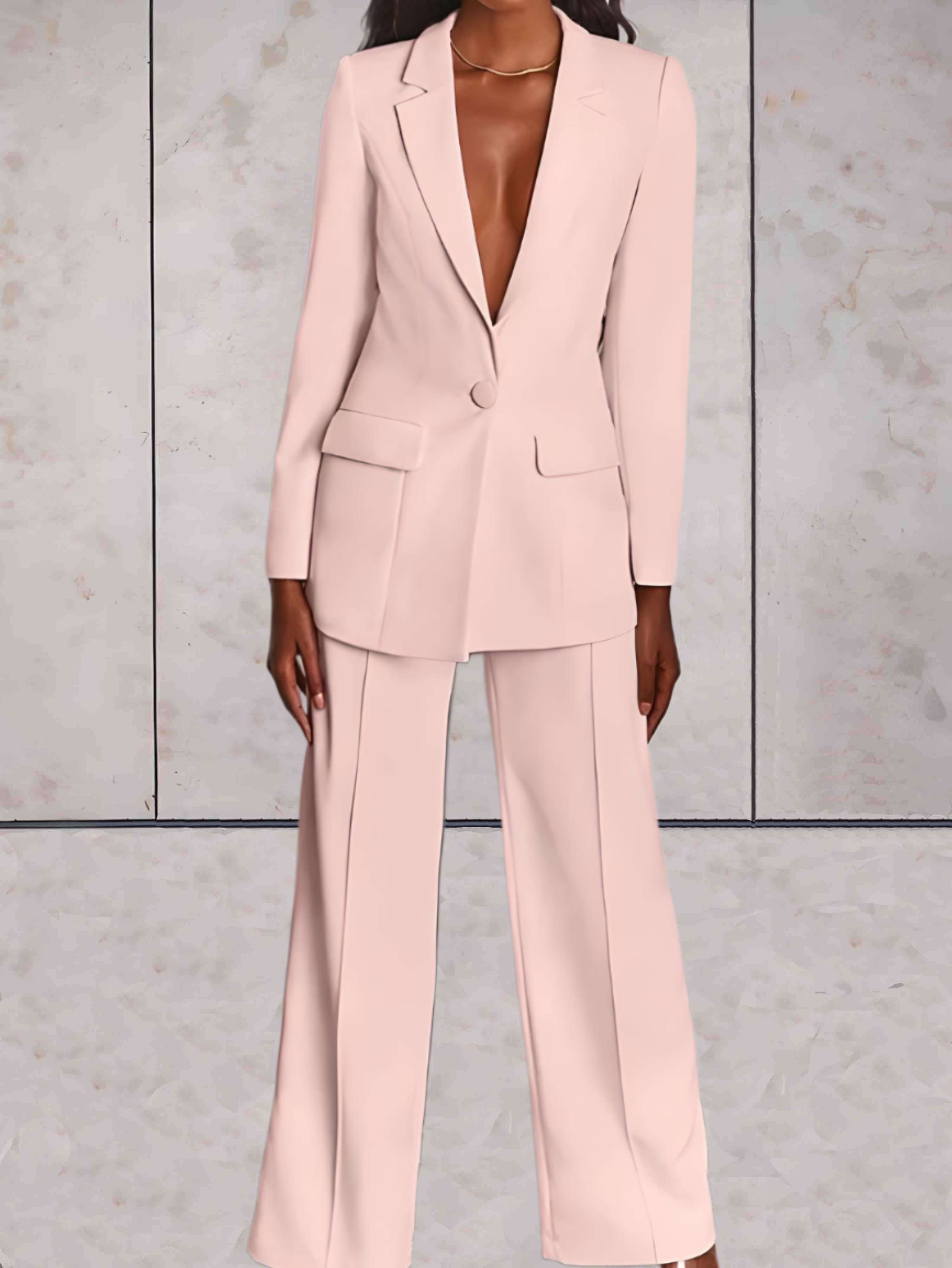 Chic Blazer Wide-Leg Pants Set For Women | Tersina 1