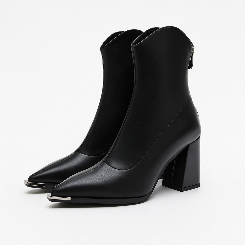Clevera | Chrome Tip Chelsea Leather Boots 0