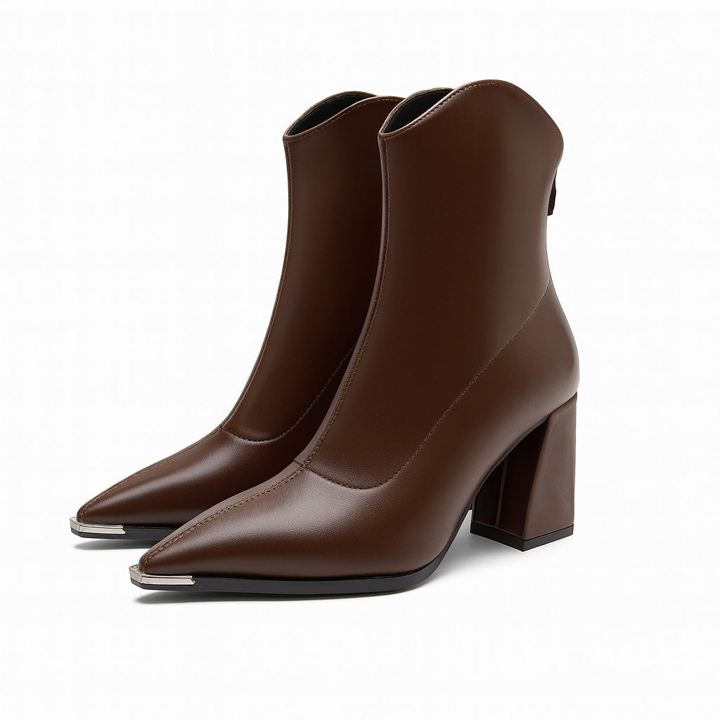 Clevera | Chrome Tip Chelsea Leather Boots 1