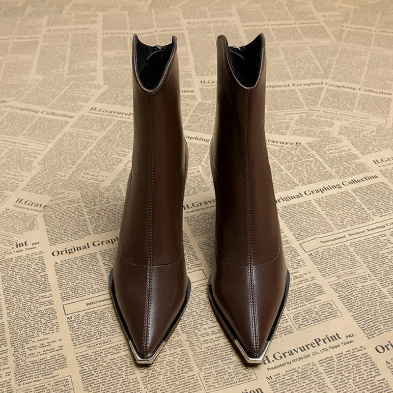 Clevera | Chrome Tip Chelsea Leather Boots 5