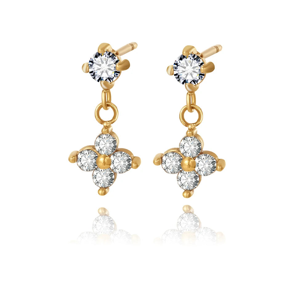 Clover Drop Earrings Elegant Design For Women | Tersina 2