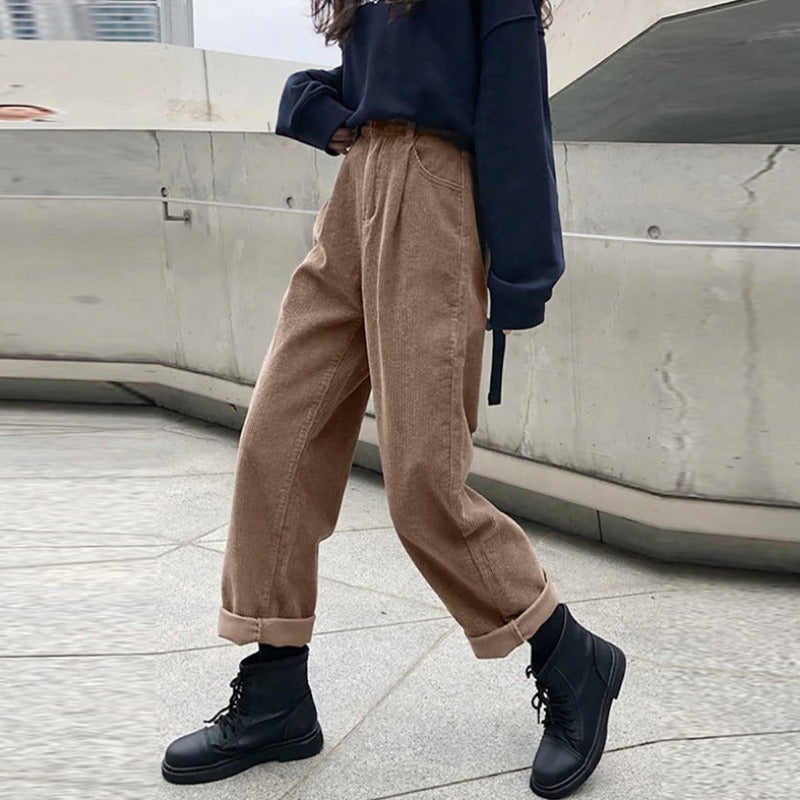 Corduroy Straight Leg Trousers for Women | Charlotte