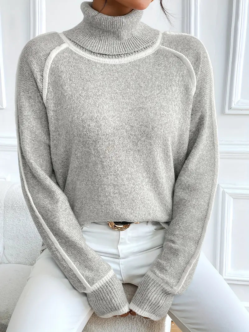 Crispa | Contrasting Turtleneck Sweater 1