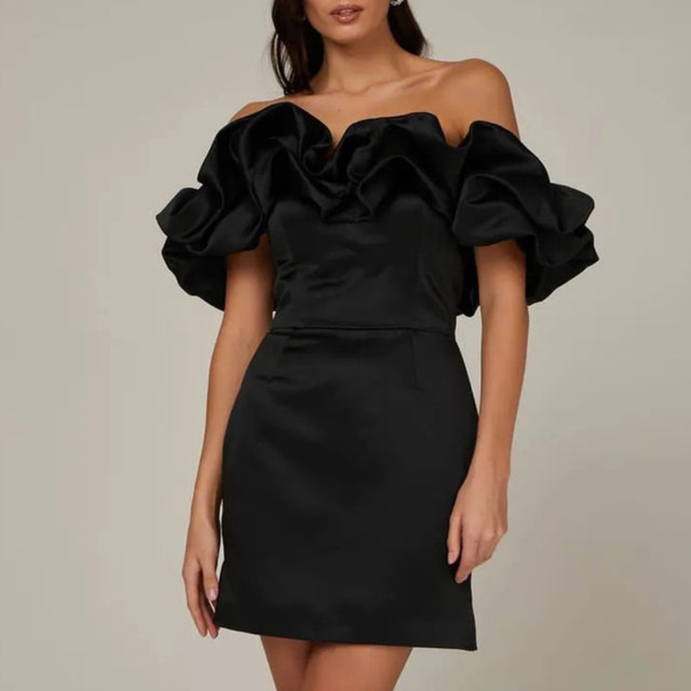 Elda | Ruffle Mini Wedding Guest Dress 1