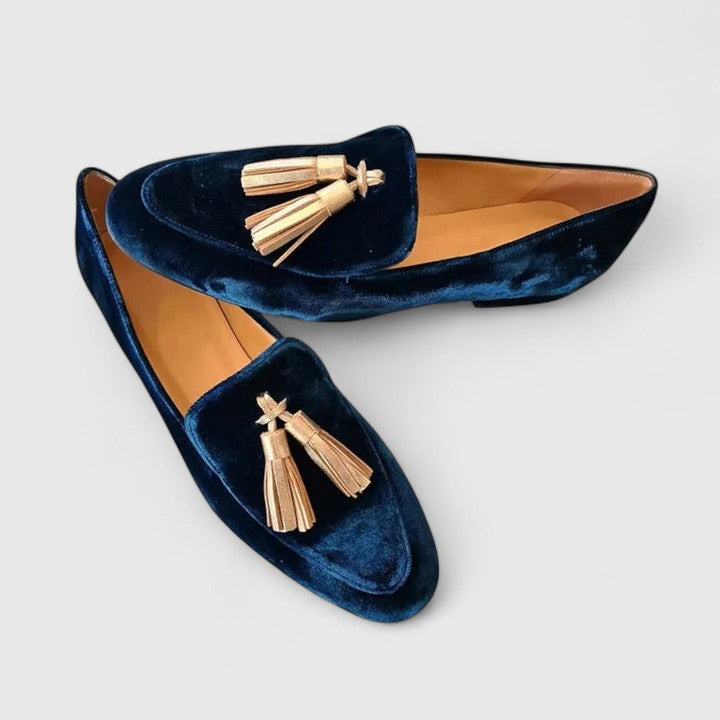 Elda | Spring Velvet Loafers with Tassel Detail 0