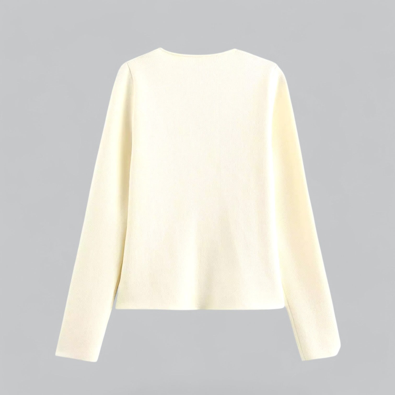 Grove | Minimal Button White Cardigan Sweater 5