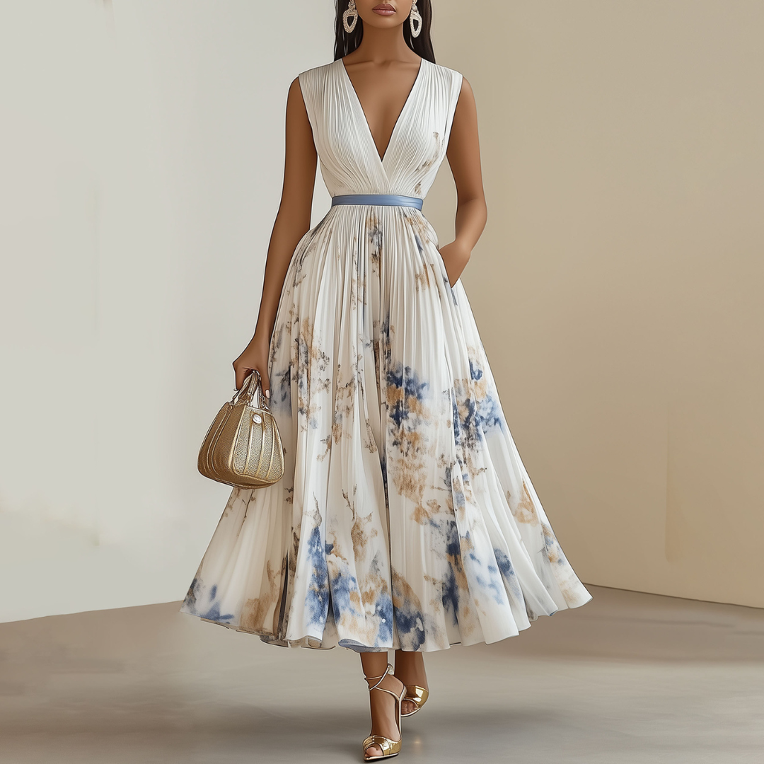 Jelina | Floral Wedding Guest Dress Blue White 0
