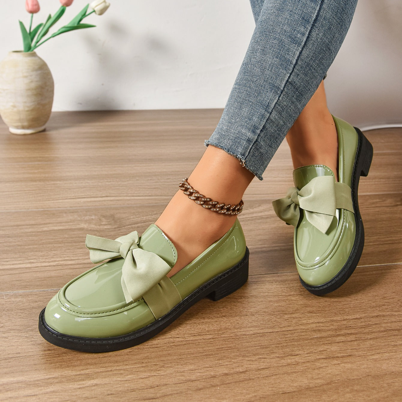 Kailin | Glossy Leather Slip-On Loafers 5