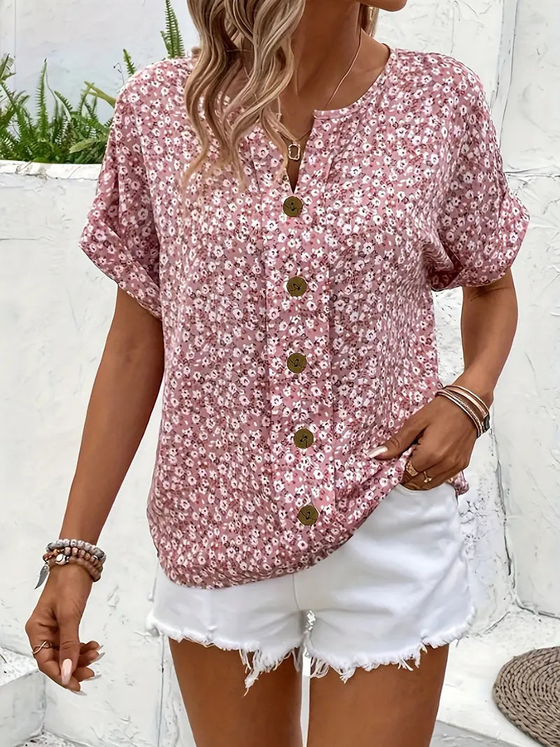Kara | Summer Short Sleeve Button Blouse for Women 2