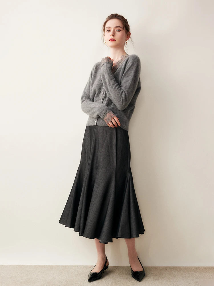 Lace-Accented Cardigan For Women | Calista 8