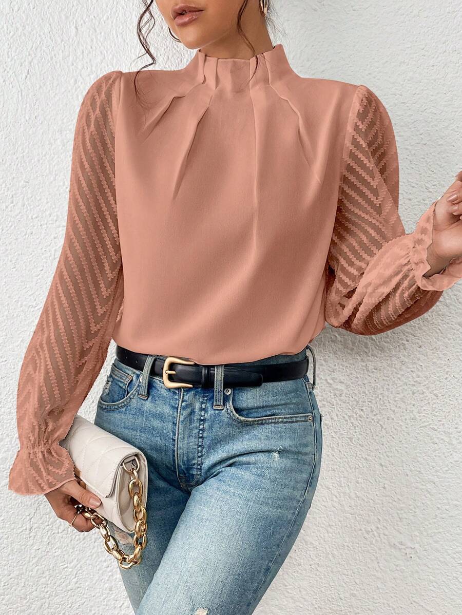 Long Sleeve Patterned Top for Women | Patricia