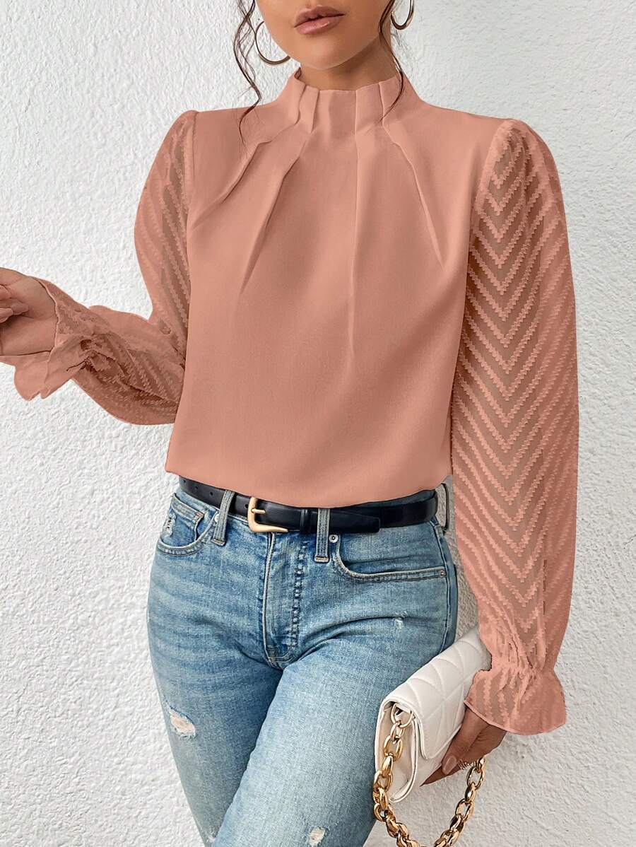 Long Sleeve Patterned Top for Women | Patricia
