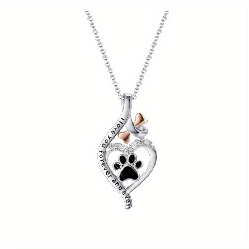 Lunara | Sterling Silver Paw Heart Necklace