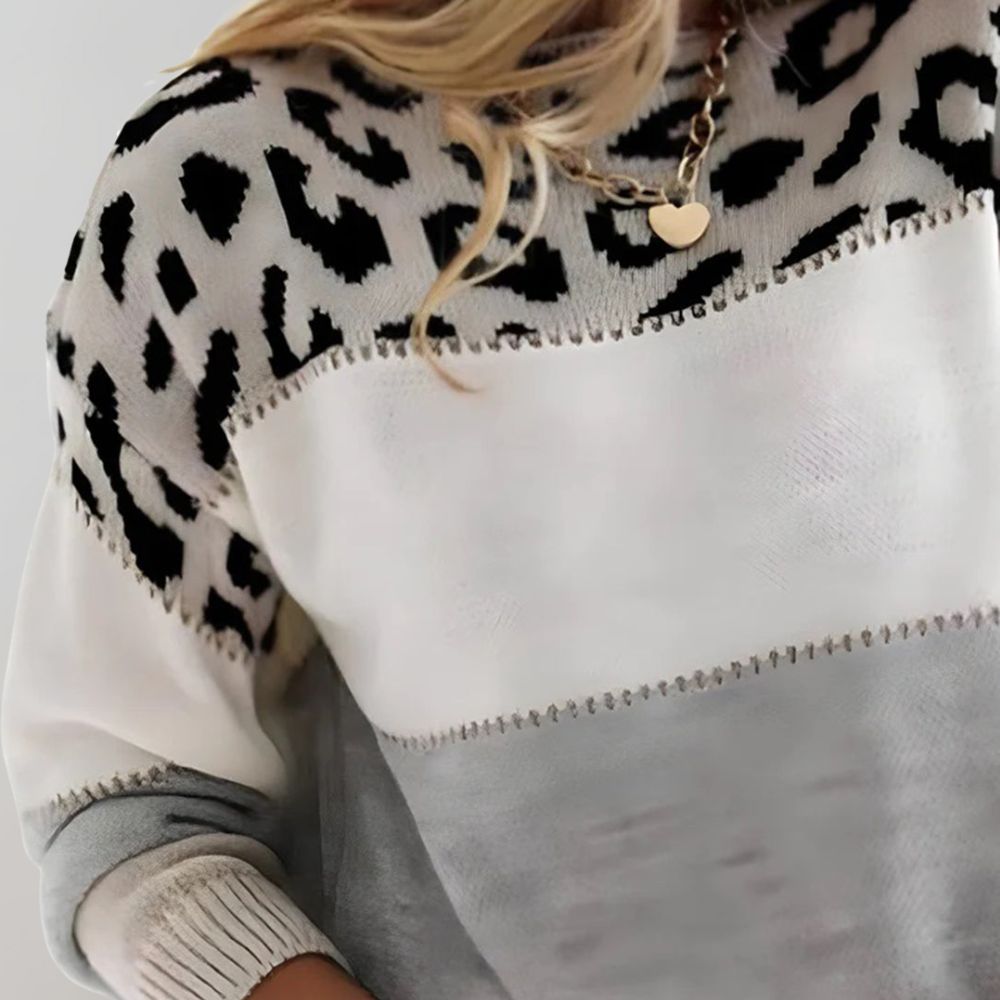 Lunara | Leopard Print Relaxed Sweater 1