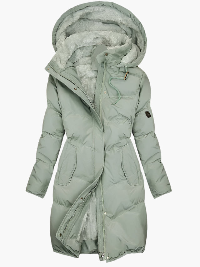 Lunara | Long Quilted Hooded Coat 0