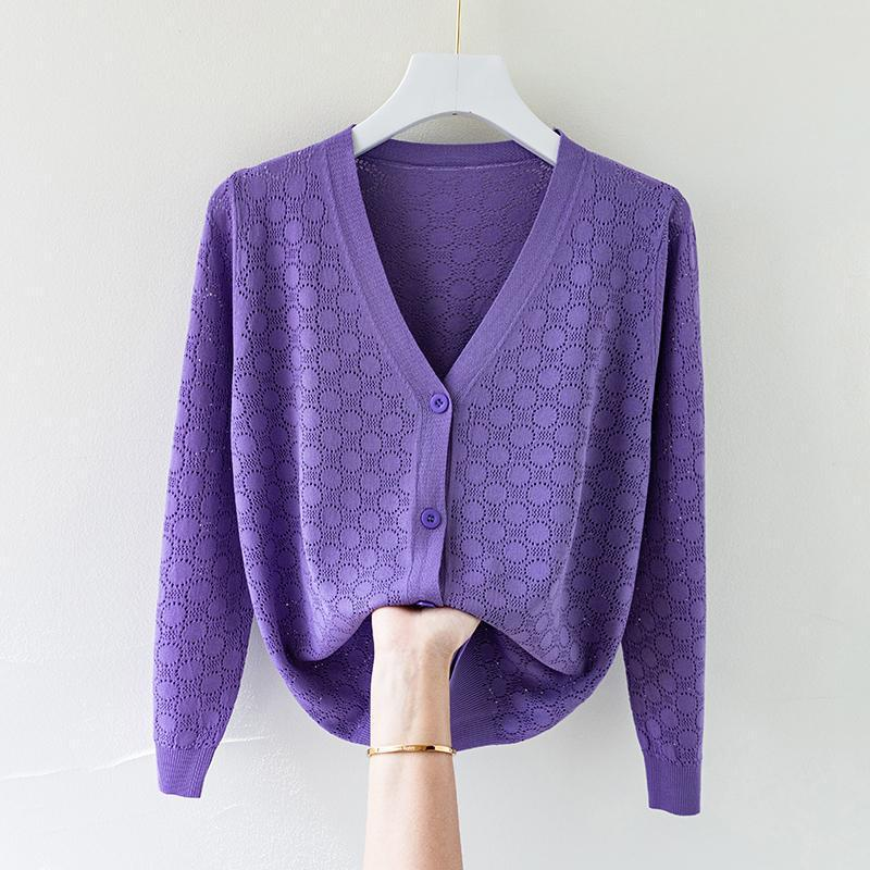 Lunara | Silk Knit Cardigan Sweater 0
