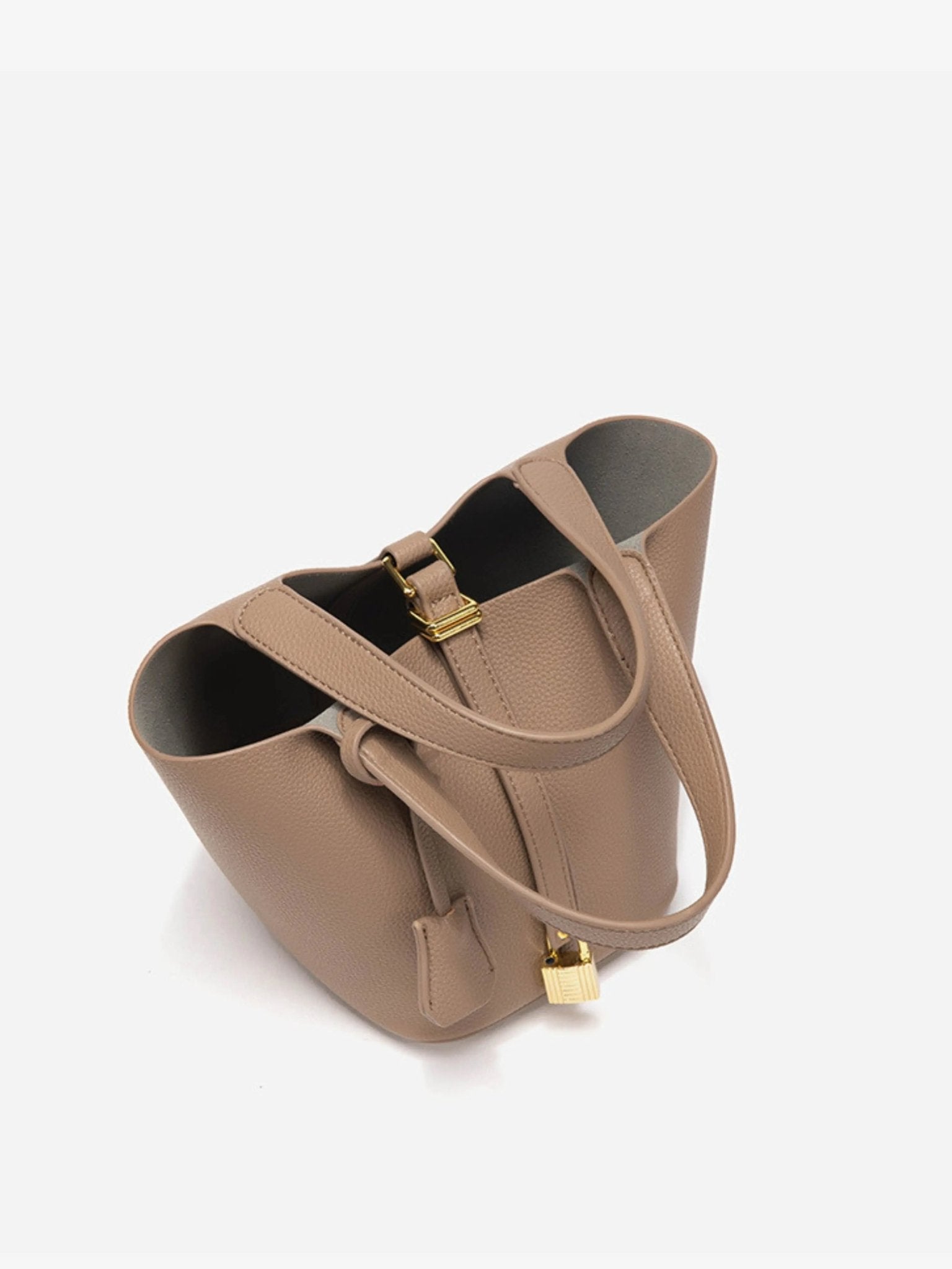 Lynara | Taupe Leather Bucket Bag 3