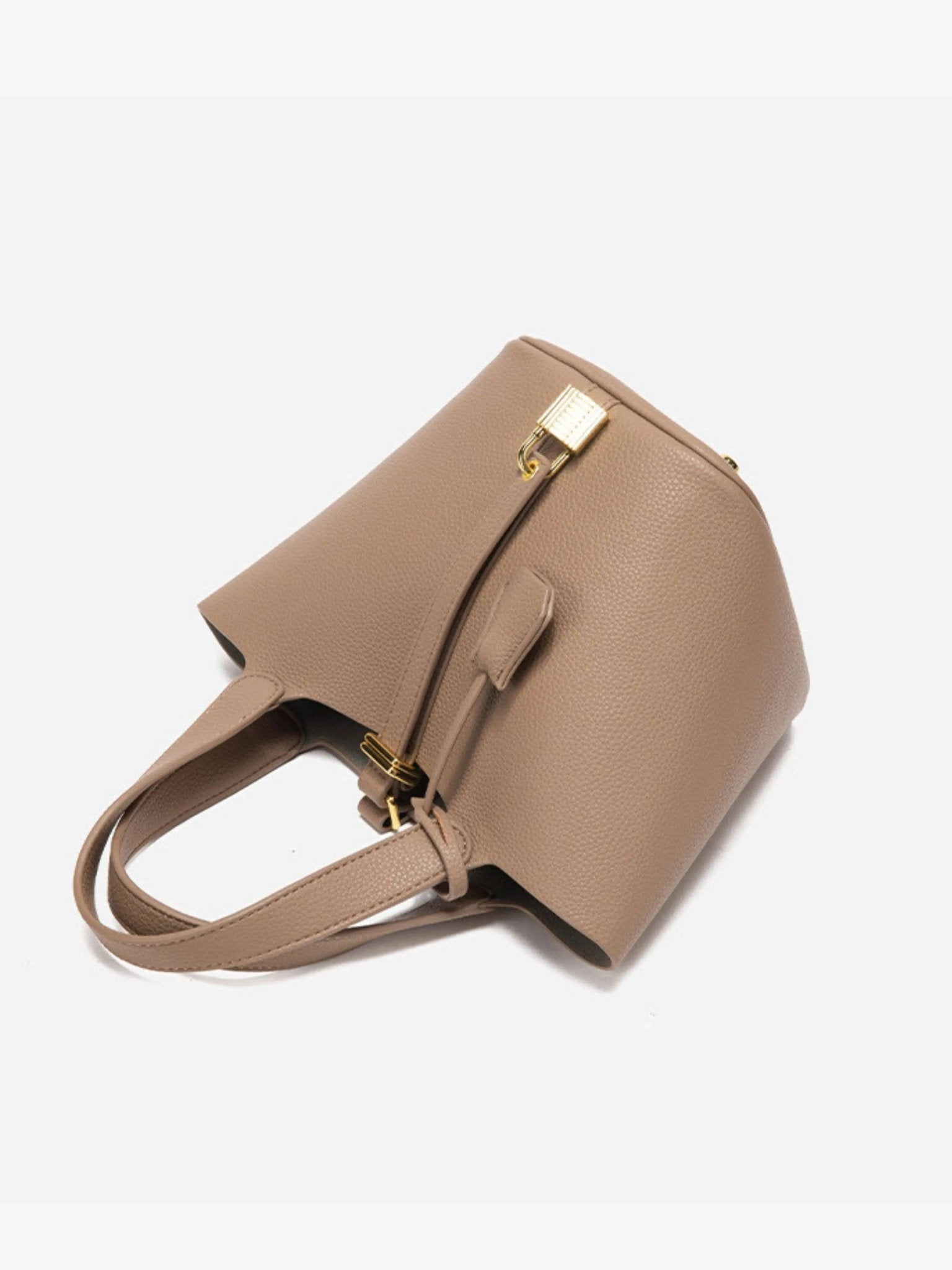 Lynara | Taupe Leather Bucket Bag 4