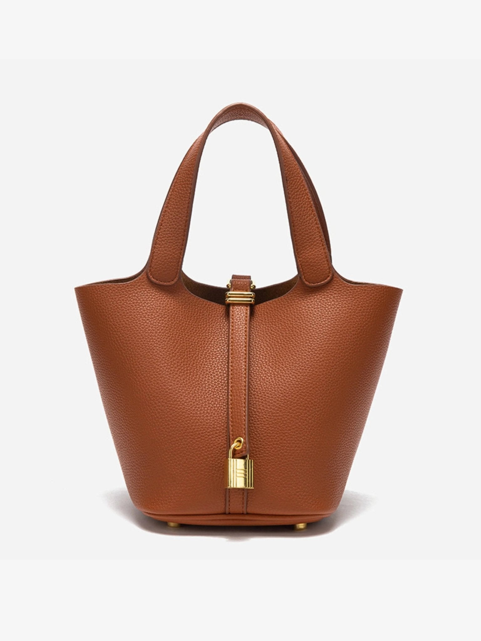 Lynara | Taupe Leather Bucket Bag 9