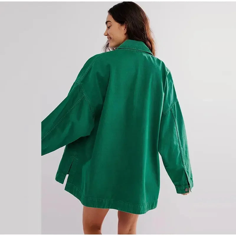Oversized Denim Jacket For Women | Jastin 8