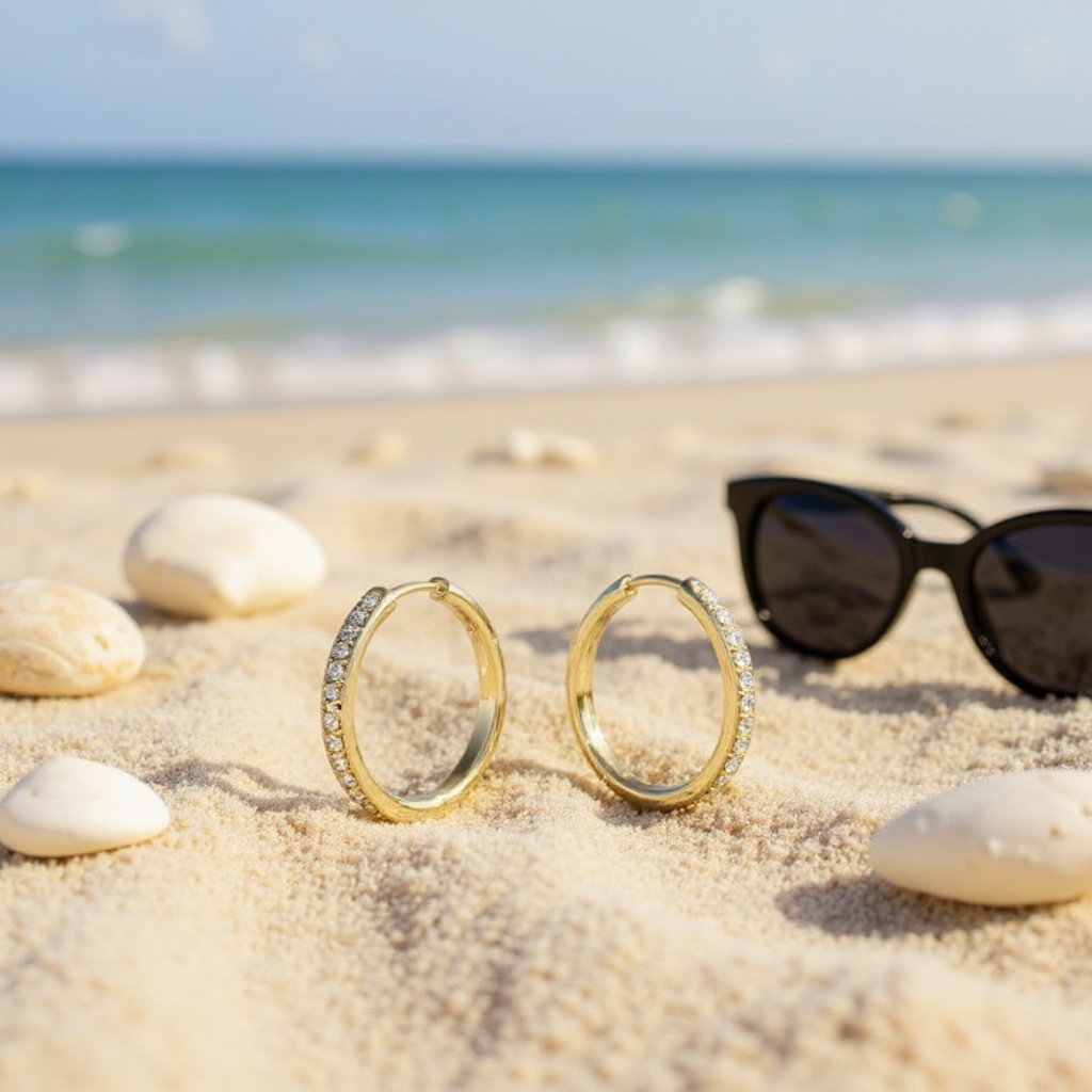 Pave Gold Earrings Elegant Design For Women | Liora 5