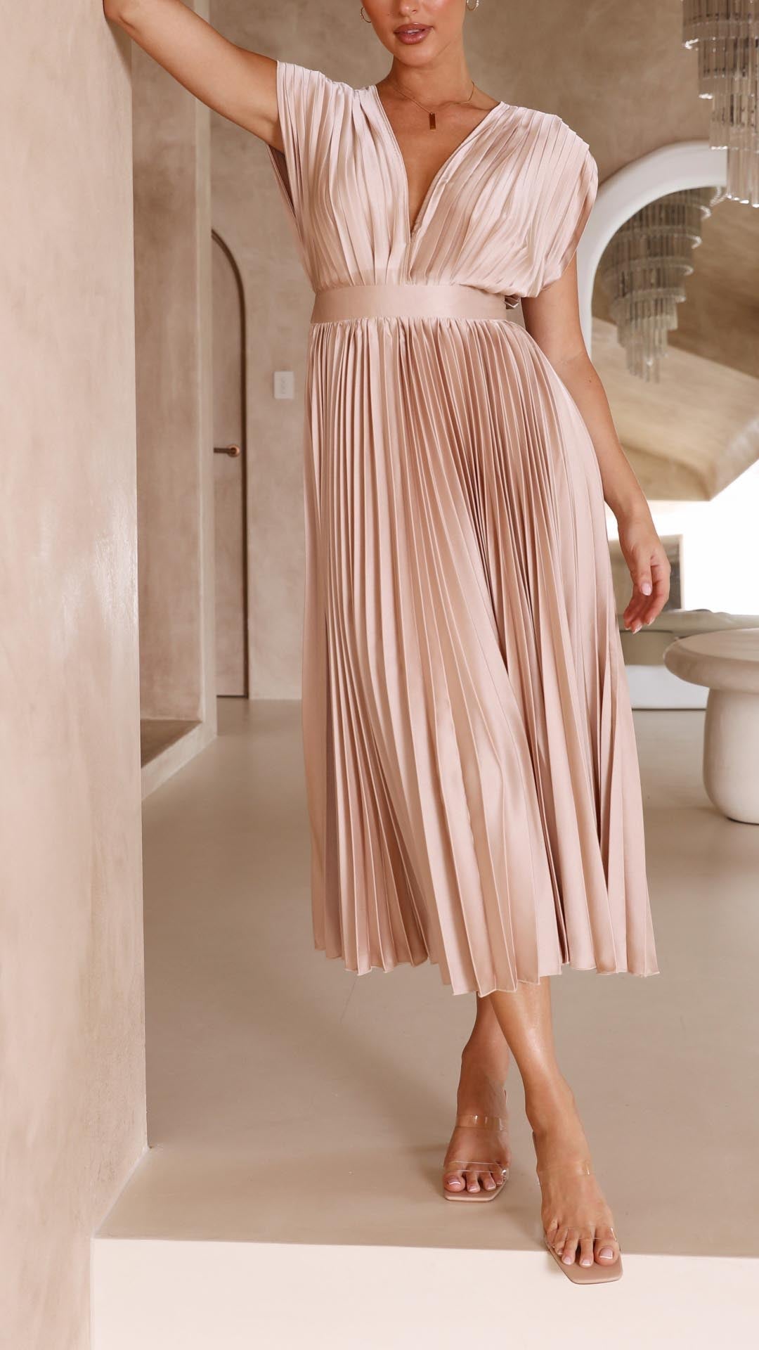 Sella | Pleated White Maxi Dress 8