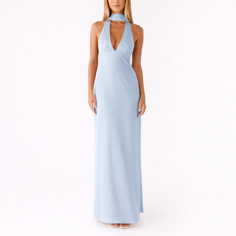 Solea | Halter Neck Long Maxi Dress 1