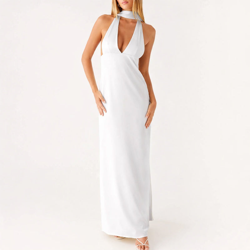 Solea | Halter Neck Long Maxi Dress 3