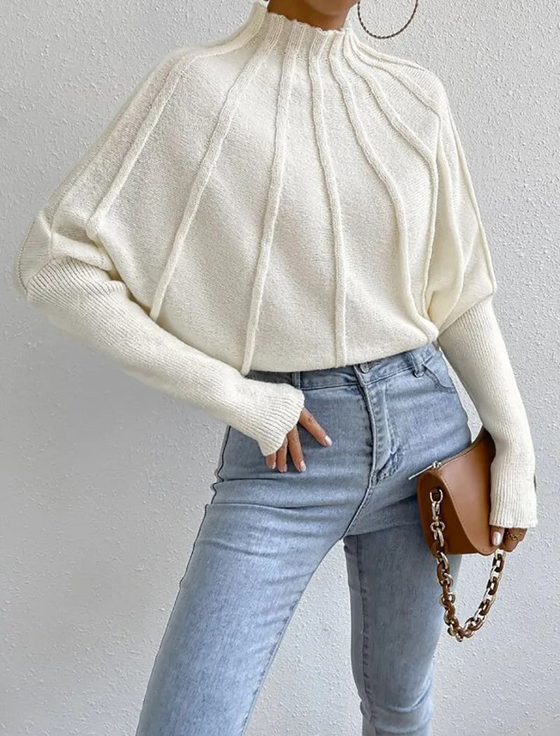 Sundae | Thick Ribbed Knit Mock Neck Sweater 1