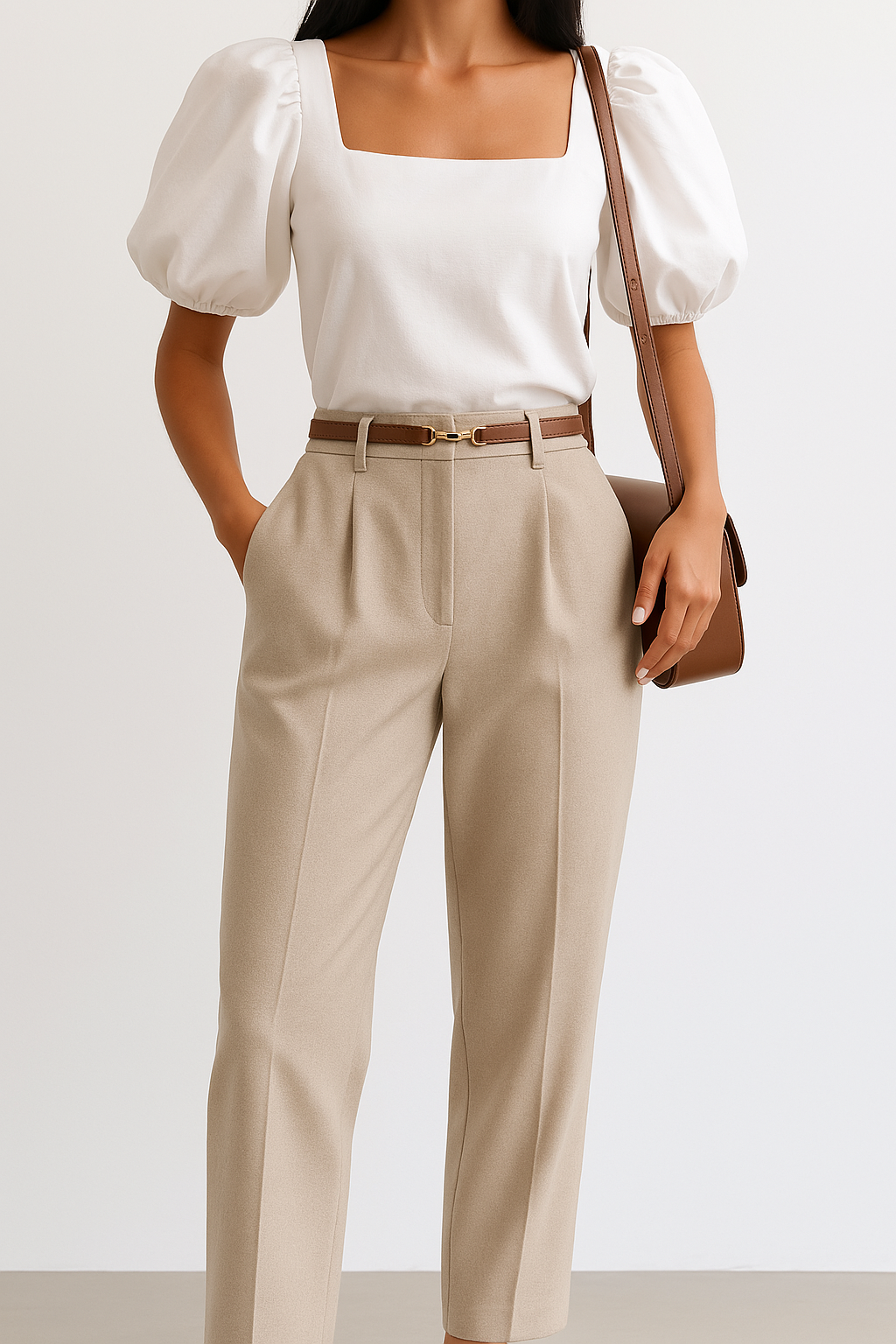 Belted Wool Wide-Leg Pants for Women | Milano
