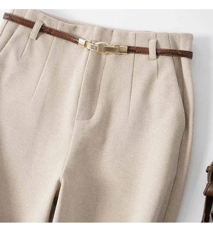 Belted Wool Wide-Leg Pants for Women | Milano