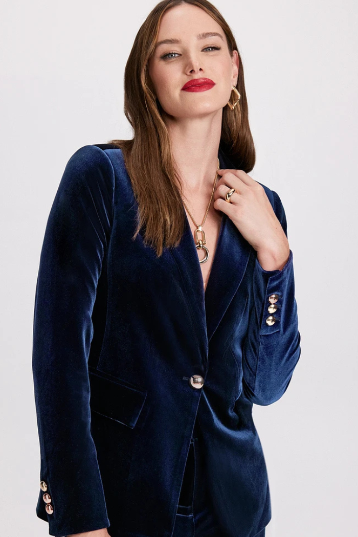 Tailored Velvet Blazer for Women | Blessie