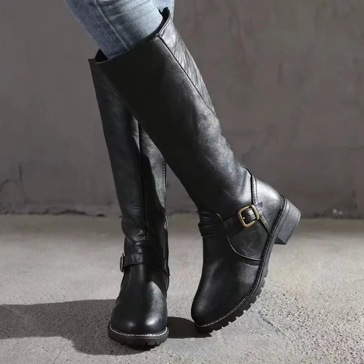 Virelle | Leather Tall Black Boots 1