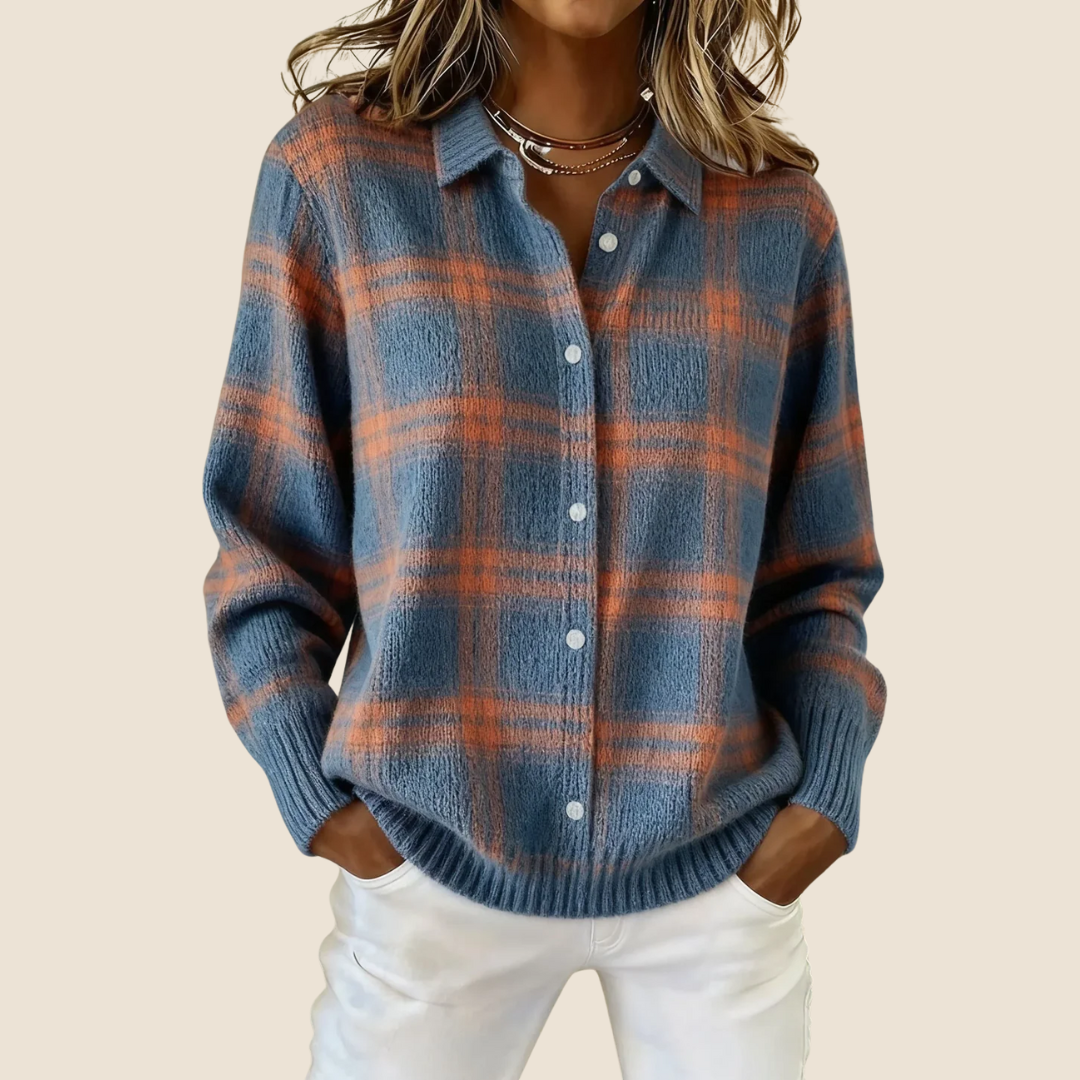 Virelle | Soft Knit Retro Check Sweater 1