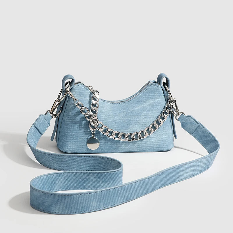 Virelle | Washed Denim Shoulder Bag 0