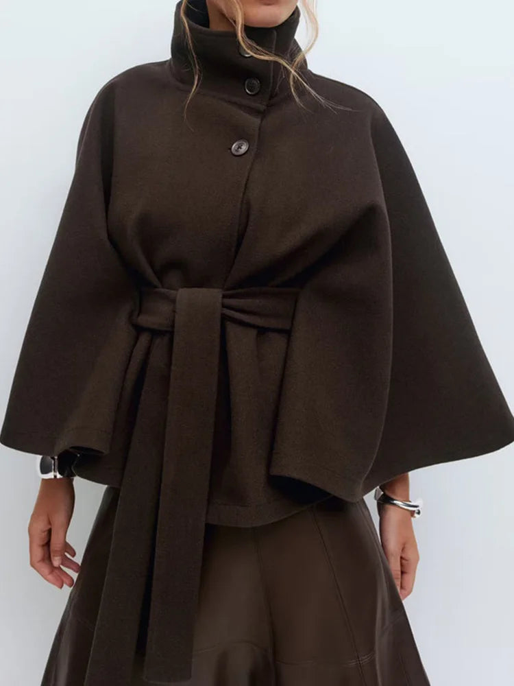 Wool-Blend Cape Coat For Women | Jorina 1