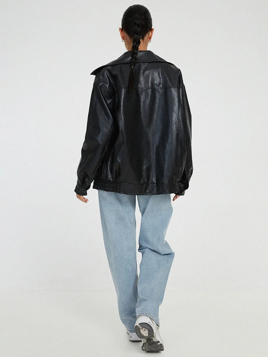 Zylen | Oversized Faux Leather Jacket 3