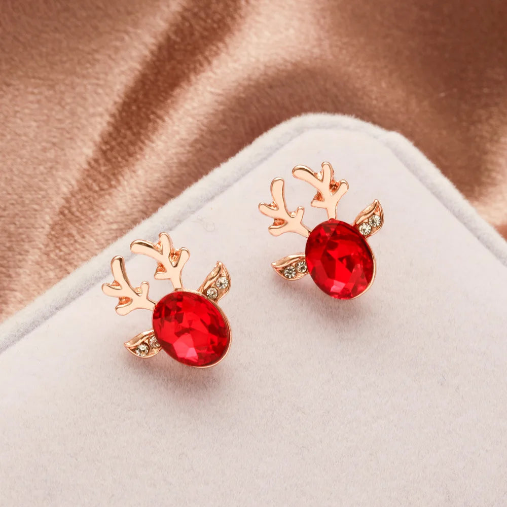 Zyrel | Reindeer Crystal Stud Earrings 1