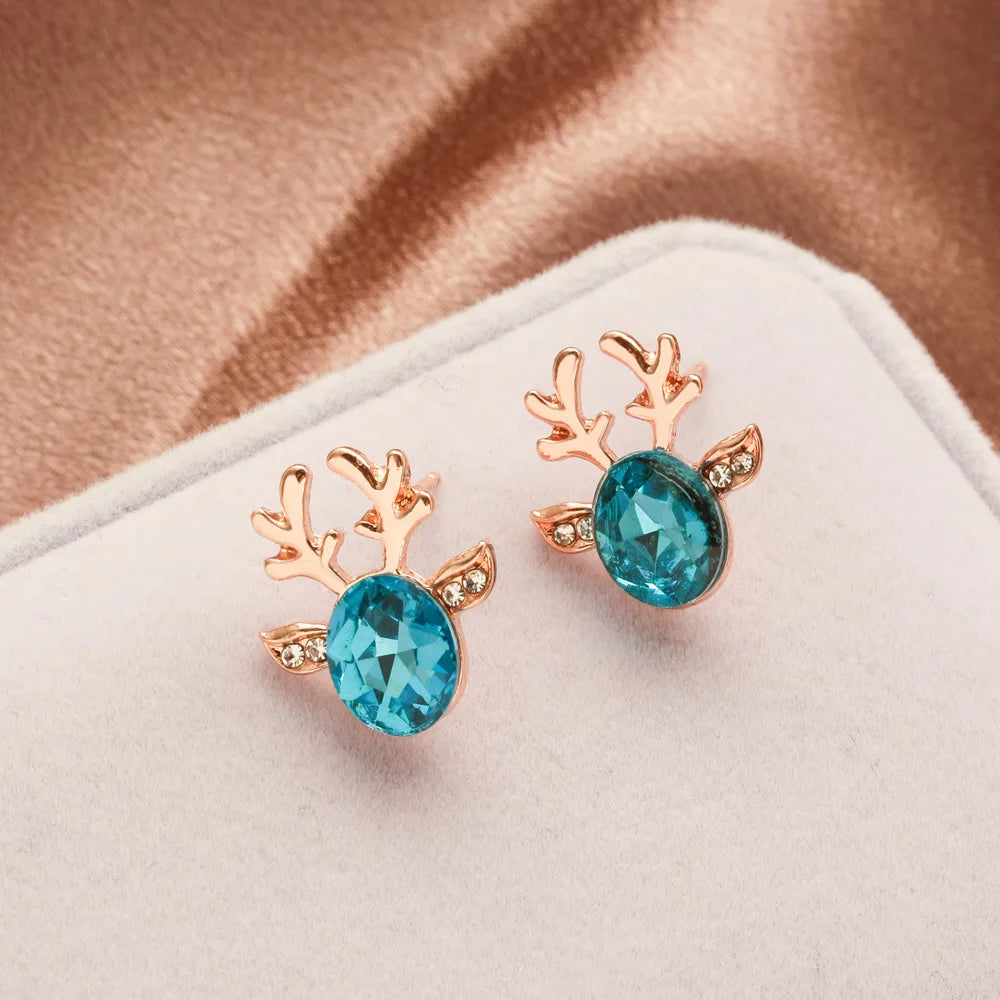 Zyrel | Reindeer Crystal Stud Earrings 12