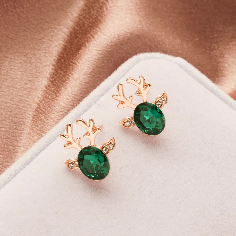 Zyrel | Reindeer Crystal Stud Earrings 2