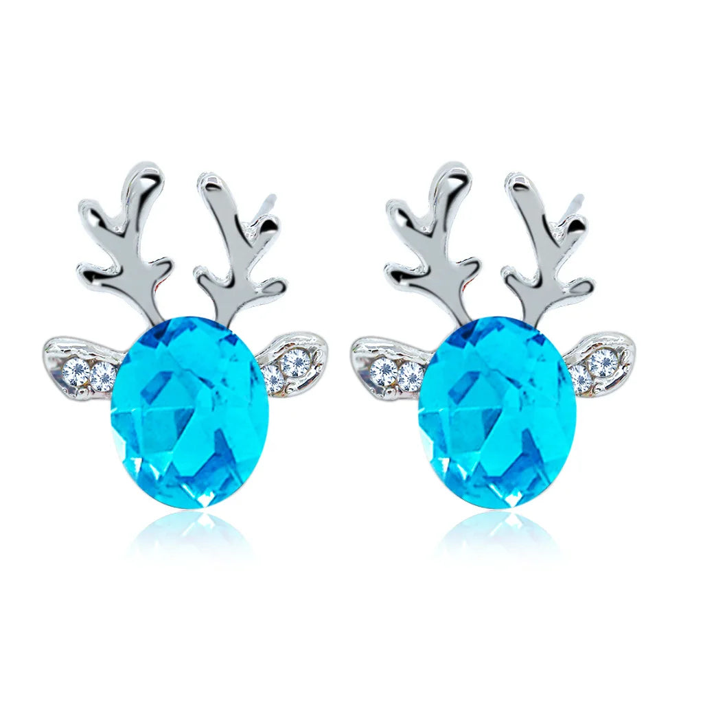 Zyrel | Reindeer Crystal Stud Earrings 4