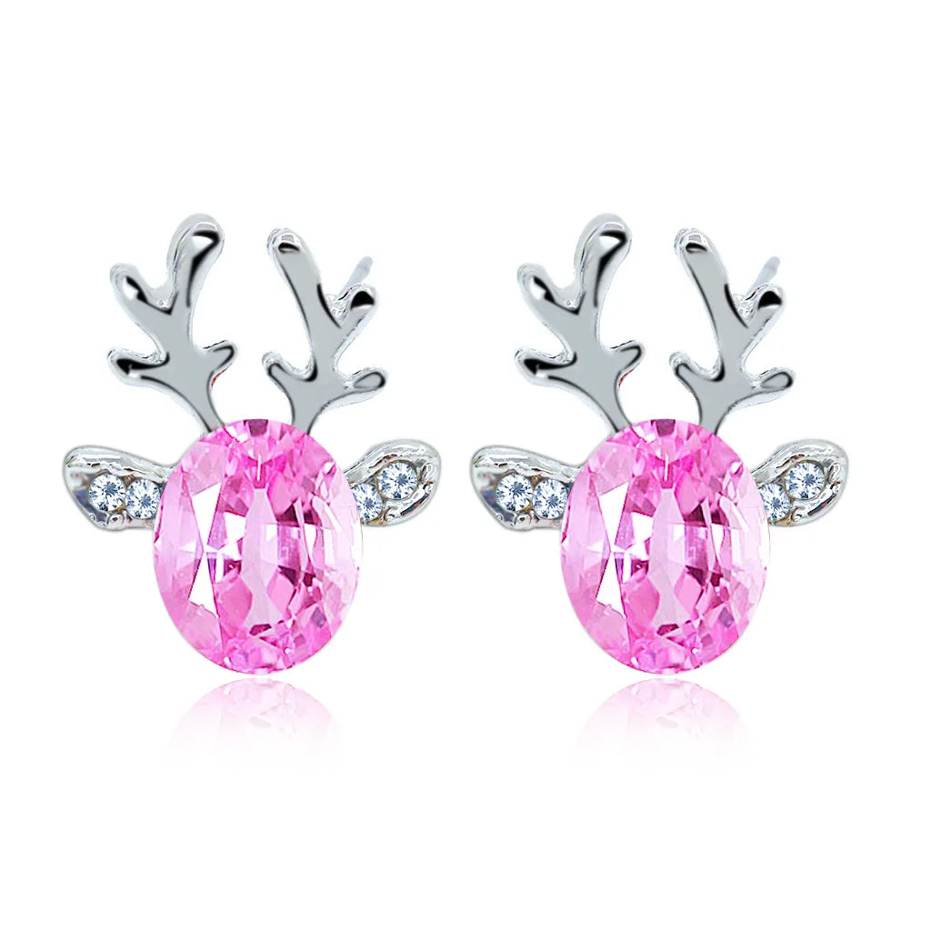 Zyrel | Reindeer Crystal Stud Earrings 6