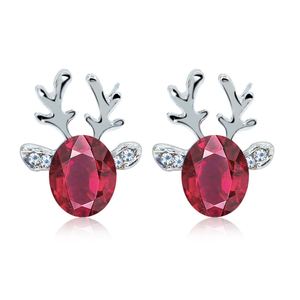Zyrel | Reindeer Crystal Stud Earrings 7