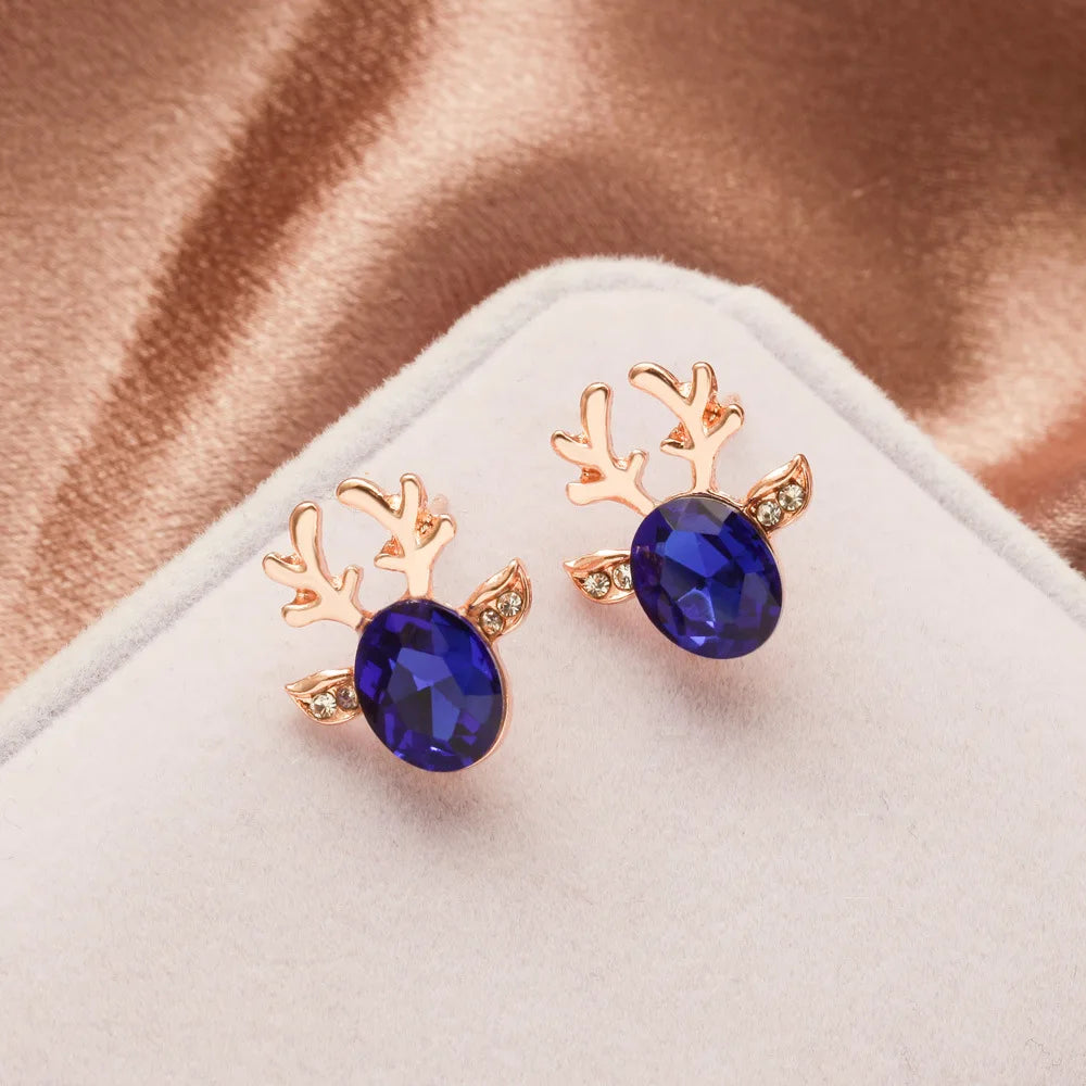 Zyrel | Reindeer Crystal Stud Earrings 9
