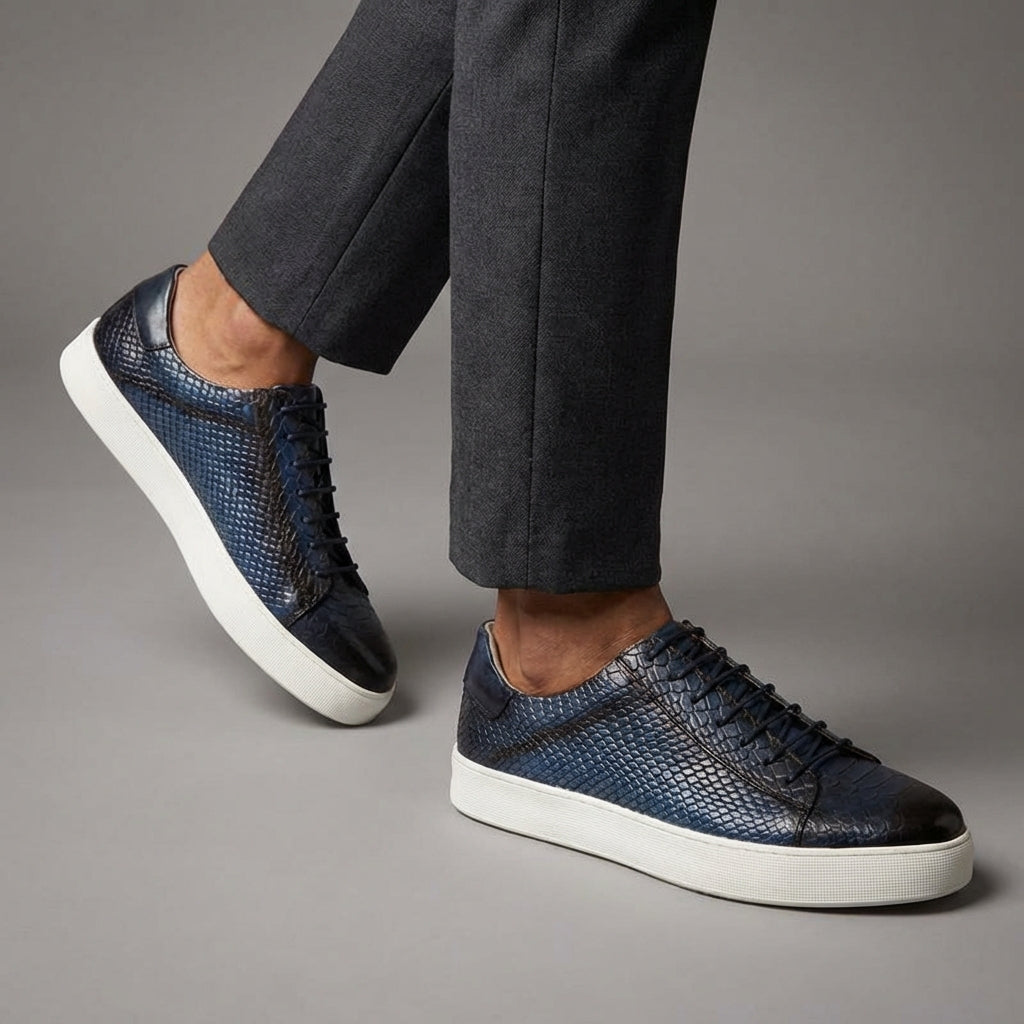 Alara | Casual Leather Sneakers Embossed Finish 8